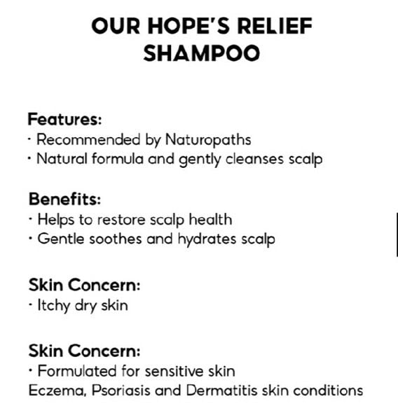 Dầu Gội Sạch Gàu Hope's Relief Dry, Itchy, Flaky Scalp Chai 200ml