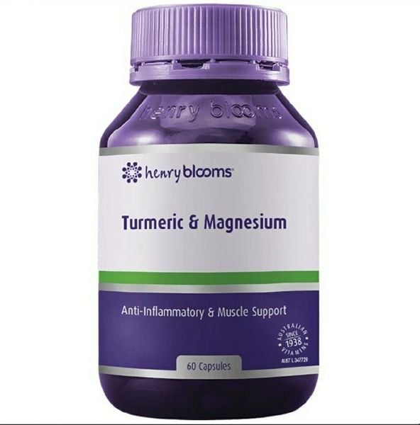 Viên Uống Hỗ Trợ Giảm Đau Và Viêm Khớp Henry Blooms Turmeric & Magnesium Lọ 60 Viên