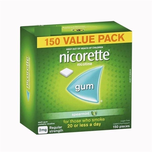 Kẹo Cao Su Cai Thuốc Lá Nicorette Gum Của Úc Hộp 150 Viên