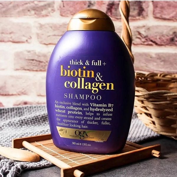 Cặp 2 DẦU GỘI Kích Thích Mọc Tóc OGX Thick & Full Biotin & Collagen của Mỹ 385ml