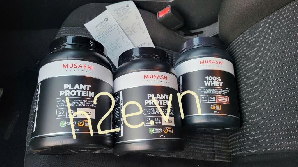 Bột Protein Musashi Plant Protein thực vật Vị VANI lọ 900g