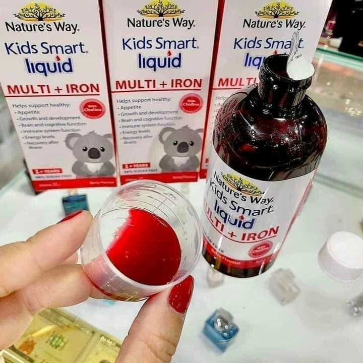 Siro bổ sung sắt và vitamin tổng hợp cho bé Nature's Way Kids Smart Liquid Multi + Iron 200ml
