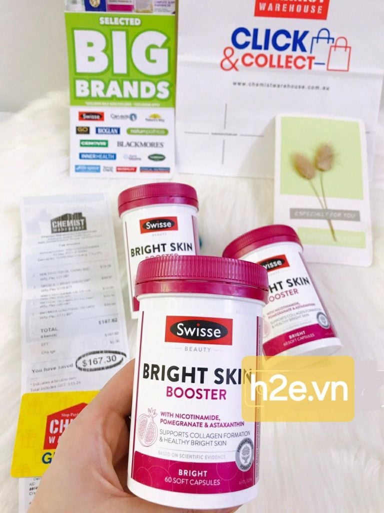 Swisse Bright Skin - Viên Uống Hỗ Trợ Trắng Da Lọ 60 Viên