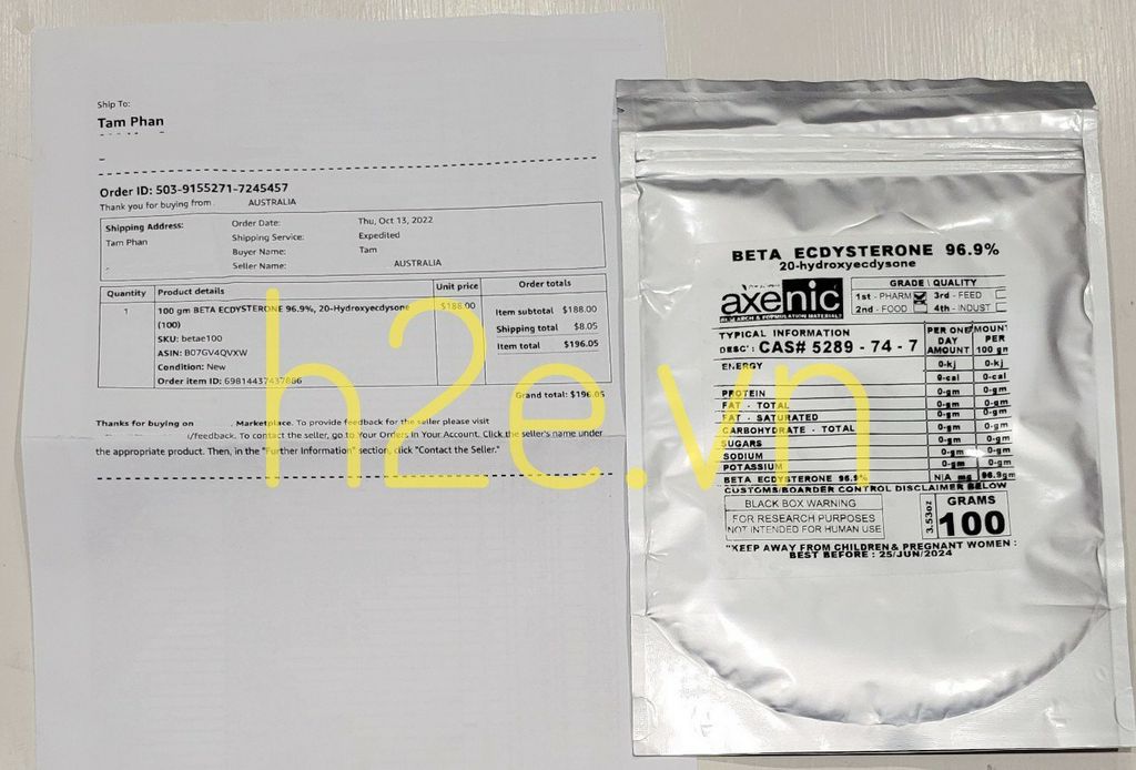 Bột BETA ECDYSTERONE 96.9% 100g