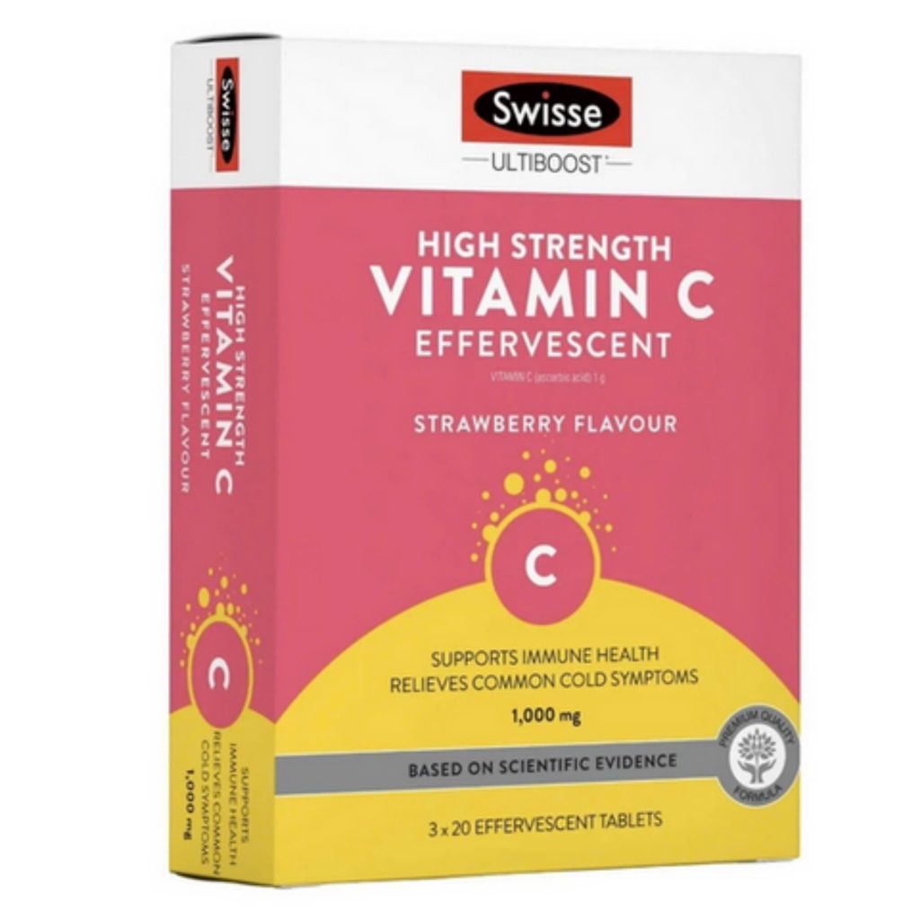Viên sủi vitamin C liều cao Swisse High Strength Vitamin C  Effervescent 1000mg của Úc