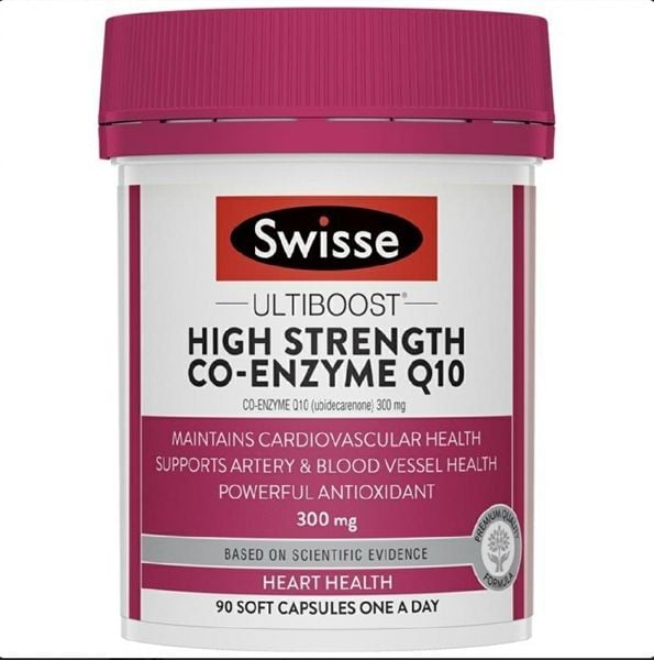 Viên Uống Hỗ Trợ Tim Hàm Lượng Cao Swisse High Strength Co-Enzyme Q10 300mg Lọ 90 viên