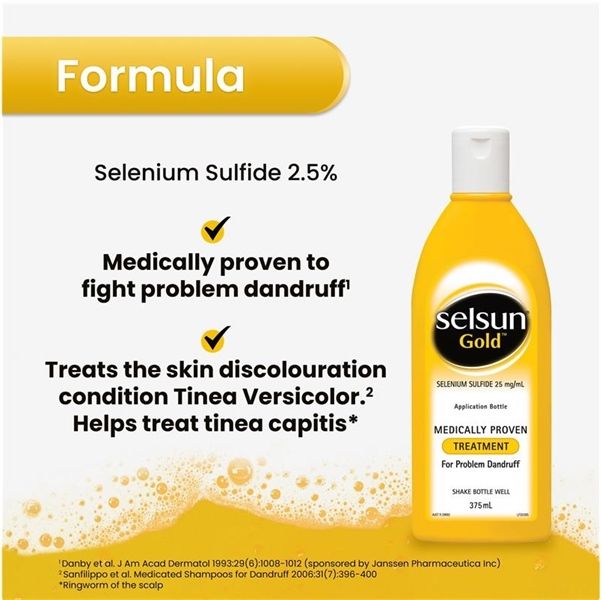 Dầu Gội Trị Gàu Selsun Gold Chai 375ml