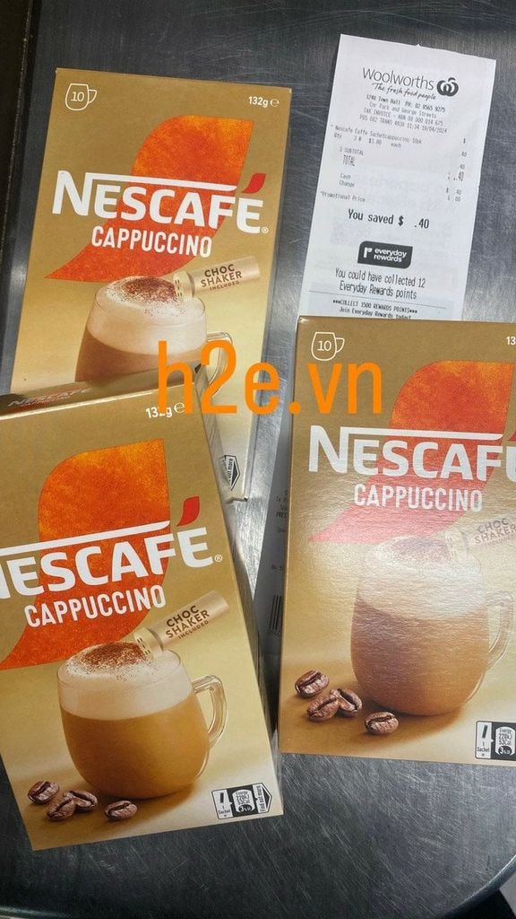 Nescafe Cappuccino - Cafe Pha Sẵn Hộp 10 gói