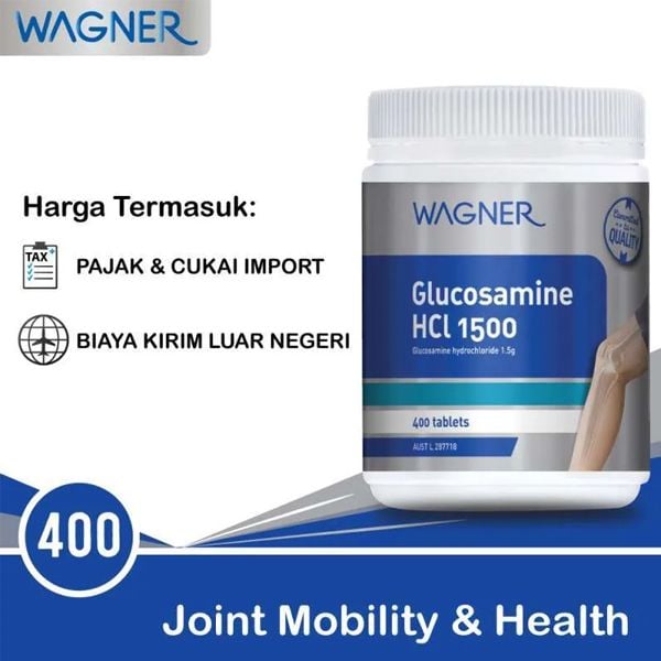 Viên uống hỗ trợ xương khớp chắc khỏe Wagner Glucosamine HCL 1500 của Úc 400 viên