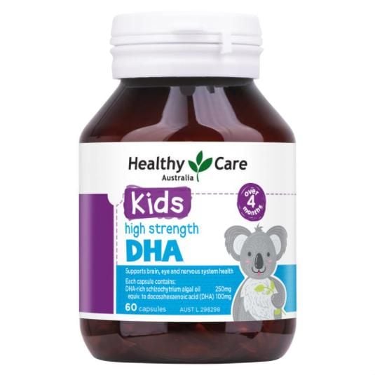 Viên uống DHA Healthy Care Kids High Strength DHA cho trẻ từ 4 tháng tuổi của Úc 60 viên