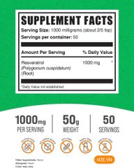 Bột chống lão hóa Resveratrol Powder 98% pure nguyên chất- gói 50g