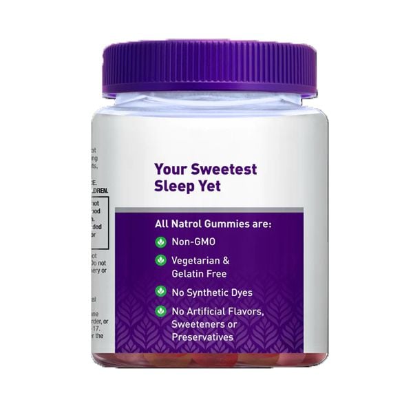 Kẹo dẻo vị dâu hỗ trợ ngủ ngon Natrol Melatonin 10mg Sleep của Mỹ 90 viên