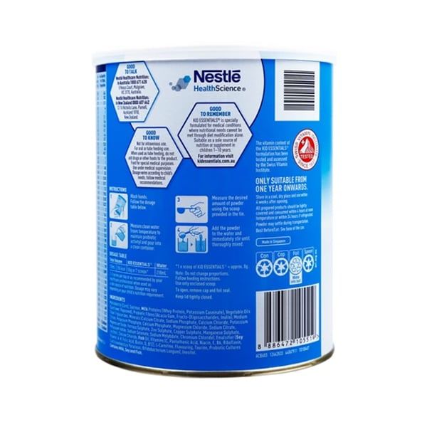 Sữa hương vani Nestlé Kid Essentials 850g của Úc cho bé từ 1-10 tuổi