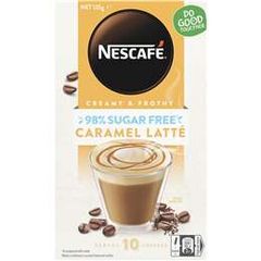 Nescafe 98% Sugar Free Caramel Latte - Cafe Pha Sẵn Hộp 10 Gói