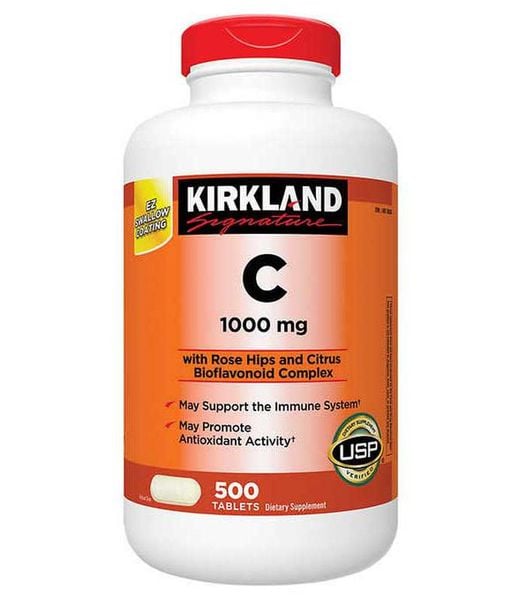 Viên uống bổ sung vitamin C Kirkland Vitamin C 1000mg của Mỹ 500 viên