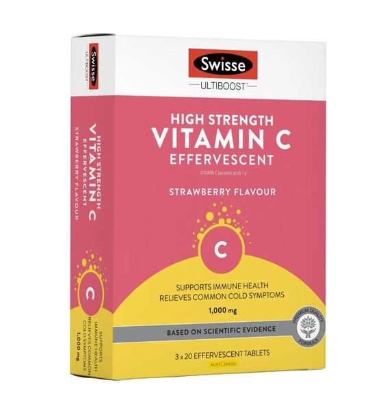 Viên sủi vitamin C liều cao Swisse High Strength Vitamin C  Effervescent 1000mg của Úc