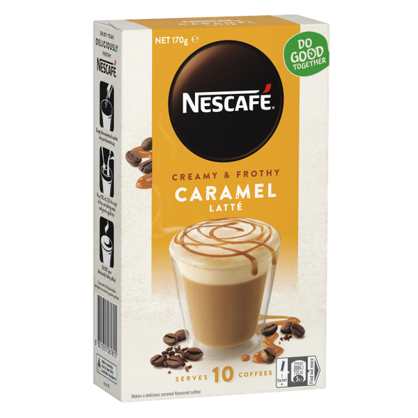 Nescafe Caramel Latte - Cafe Pha sẵn Hộp 10 Gói