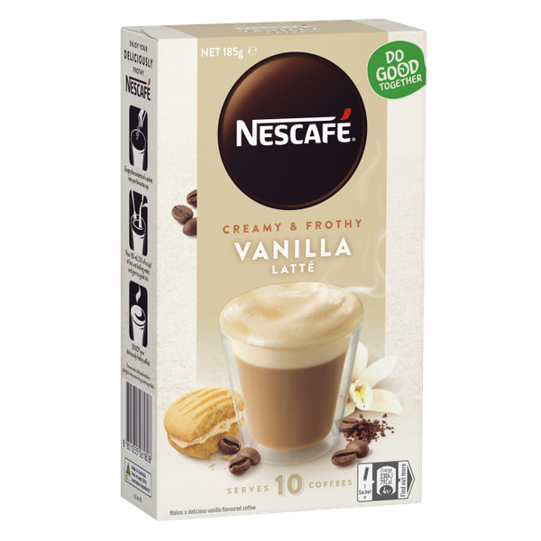 Nescafe Vanilla Latte - Cafe Pha Sẵn Hộp 10 Gói - Mua 3 hộp -> 150k/ hộp