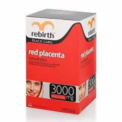 Nhau Thai Cừu Đỏ Úc Rebirth Black Label Red Placenta Natural Plus 3000mg 100 Viên