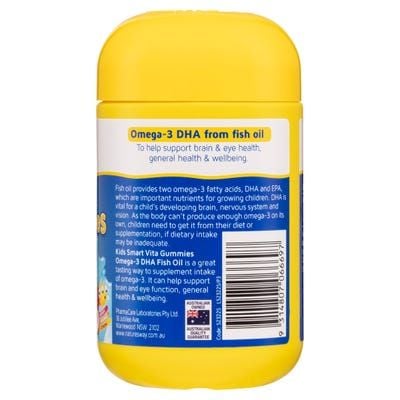 Kẹo dẻo bổ sung Omega 3 & DHA cho bé Nature's Way Kids Smart Vita Gummies Omega-3 DHA Fish Oil của Úc 60 viên