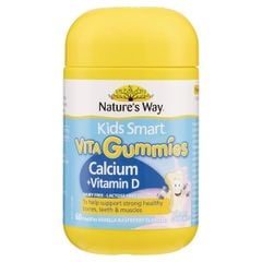 Kẹo bổ sung canxi vitamin D cho bé Nature's Way Kids Smart Vita Gummies Calcium + Vit D của Úc 60 viên