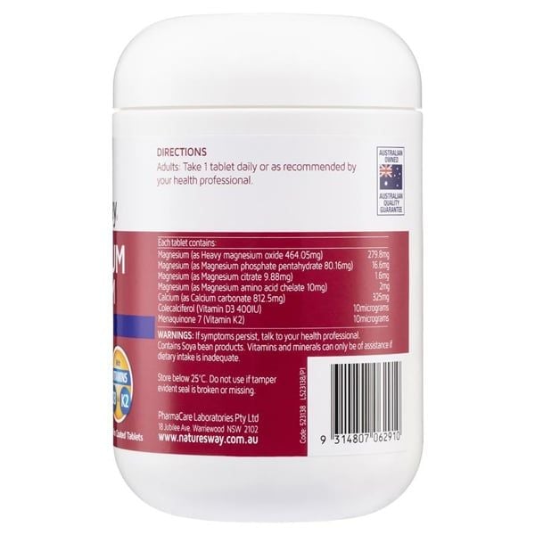 Viên uống hỗ trợ cơ xương Nature’s Way Magnesium Plus Calcium của Úc 150 viên