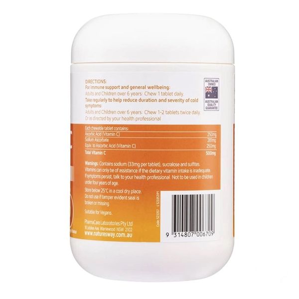 Vitamin C 500mg Nature's Way lọ 300 viên