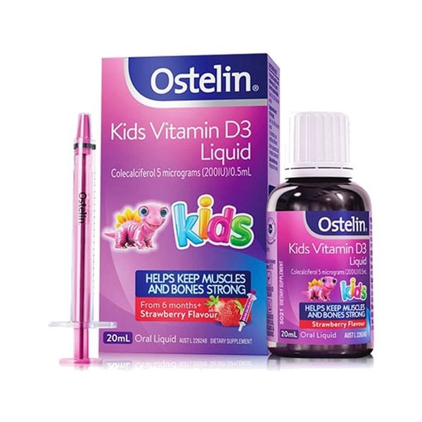 Vitamin D3 dạng nước cho bé từ 6 tháng tuổi Ostelin Kids Vitamin D3 Liquid của Úc 20ml