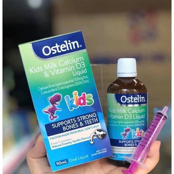 Ostelin Kids Milk Calcium & Vitamin D3 Liquid Cho Trẻ Từ 7 Tháng Lọ 90ml