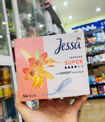 Băng vệ sinh dạng nút Tampon Jessa 4 Giọt của Đức 56 cái (Màu Cam)