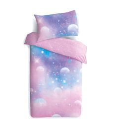 Bộ chăn bông trần và vỏ gối cho trẻ Pink Galaxy