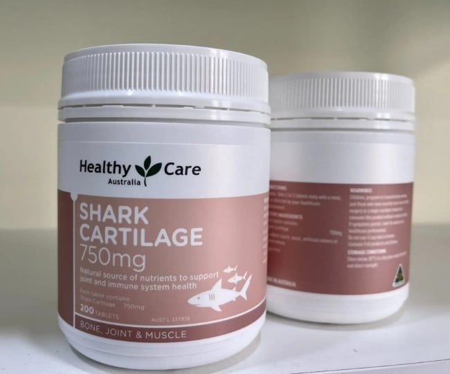 Healthy Care Shark Cartilage 750mg - Viên Uống Sụn Vi Cá Mập Lọ 200 Viên