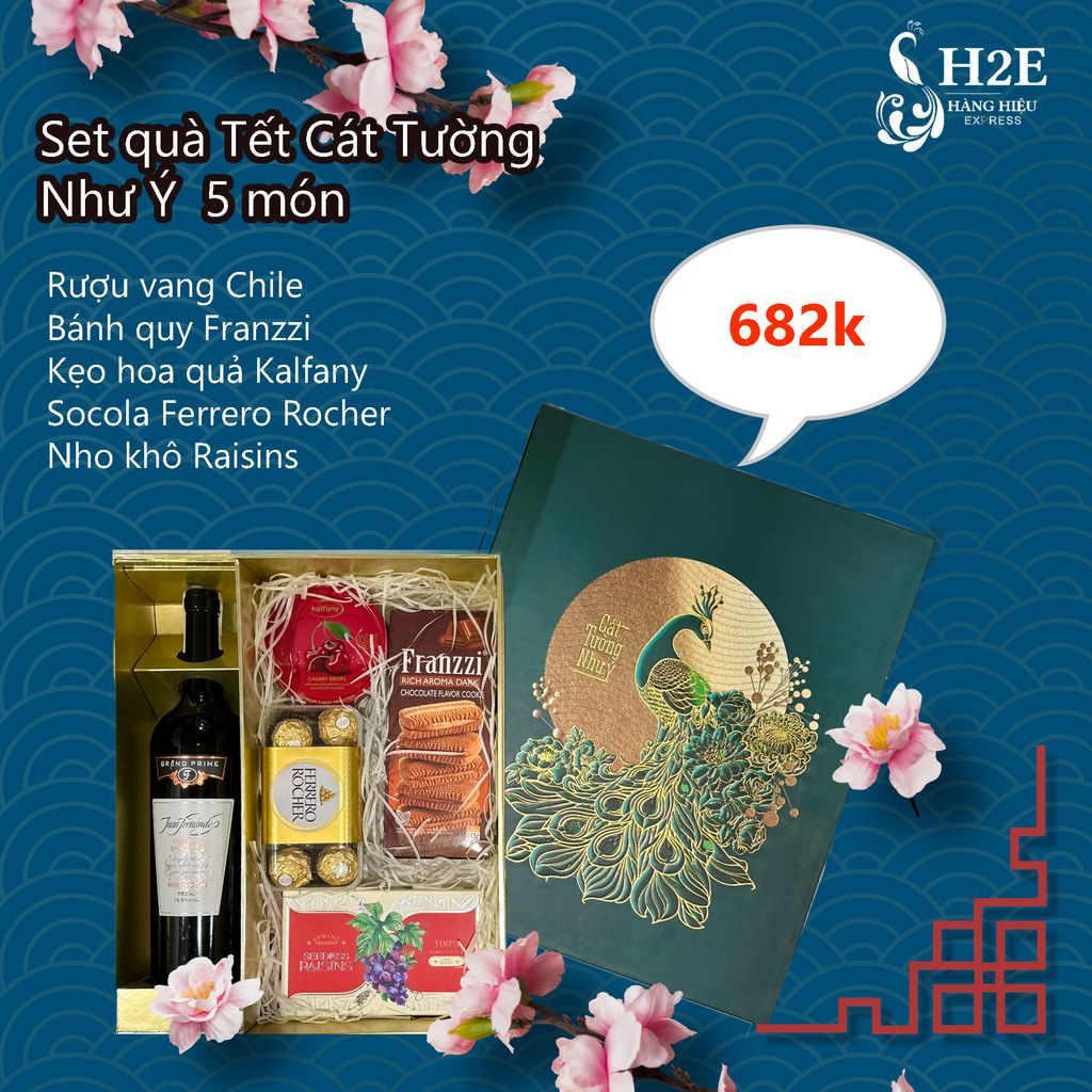 Set quà Tết Cát Tường Như Ý sang trọng 5 món