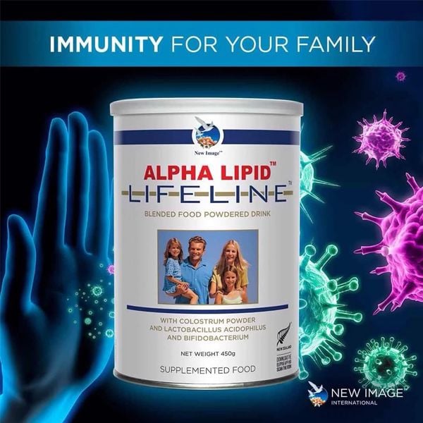 Sữa non hỗ trợ tăng cường sức khỏe Lifeline Alpha Lipid của Úc 450g