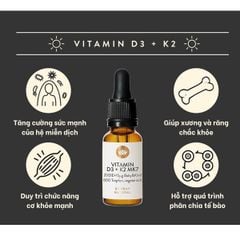 Vitamin hỗ trợ tăng chiều cao, chống còi xương cho bé Sunday Natural Vitamin D3 K2 MK7 200IE của Đức 20ml