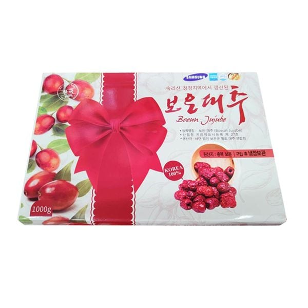 Táo đỏ khô Hàn Quốc hộp nơ Samsung Boeun Jujube 1kg