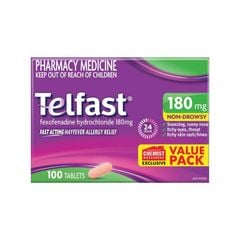 Viên uống chống dị ứng Telfast Fast Acting Hayfever Allergy Relief 180mg 100 viên