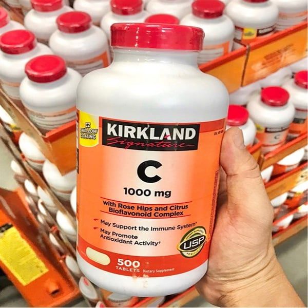 Viên uống bổ sung vitamin C Kirkland Vitamin C 1000mg của Mỹ 500 viên