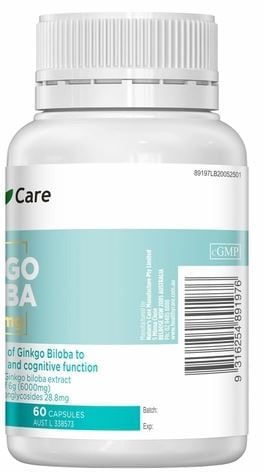 Viên Uống Bổ Não Ginkgo Biloba 6000mg Healthy Care 60 Viên