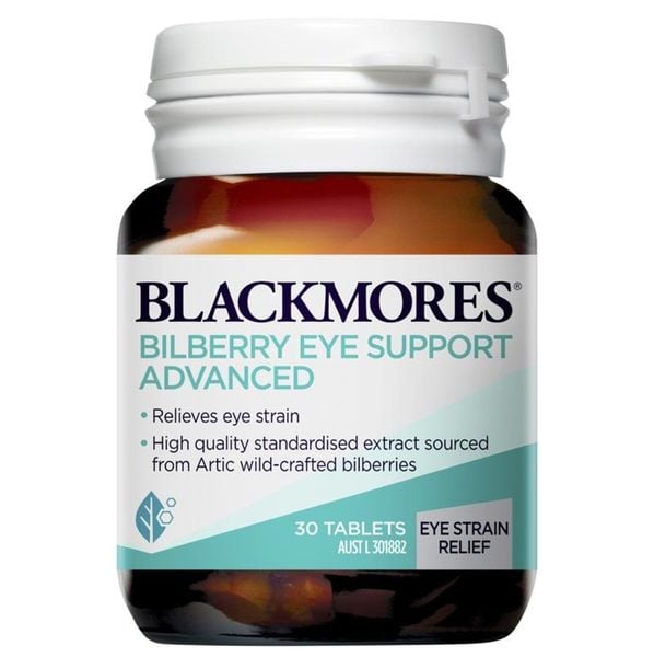 Viên uống bổ mắt Blackmores Bilberry Eye Support Advanced của Úc 30 viên