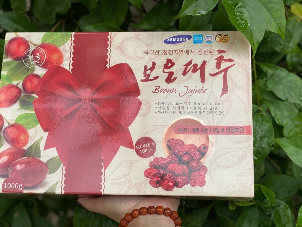 Táo đỏ khô Hàn Quốc hộp nơ Samsung Boeun Jujube 1kg