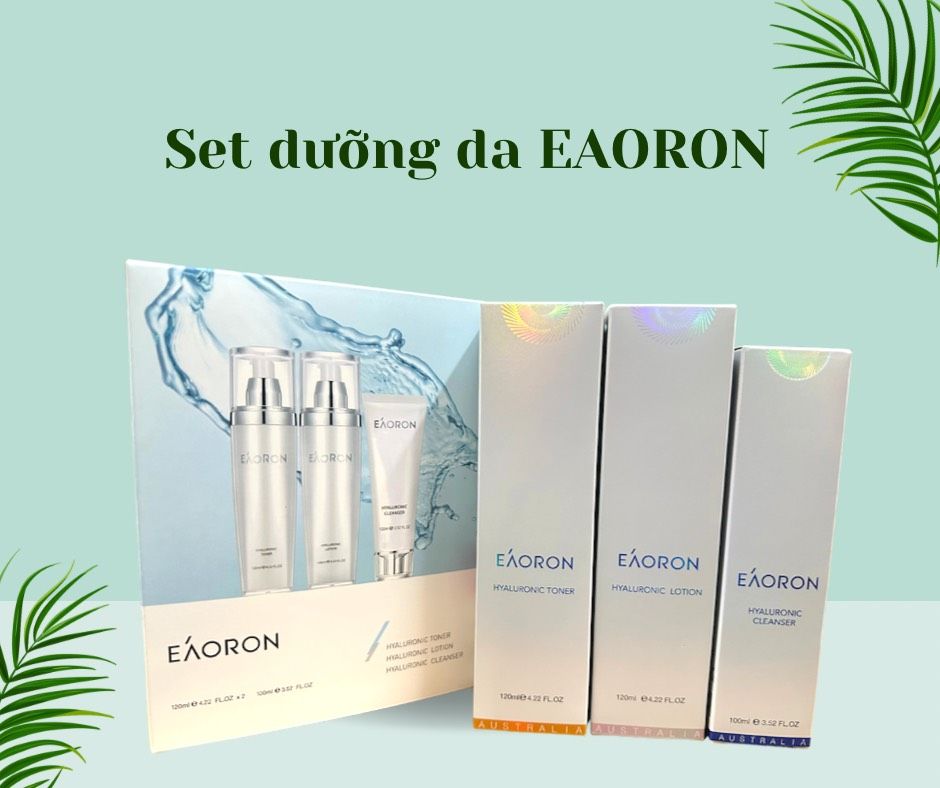 Set 03 món dưỡng da Eaoron nội địa Úc ( Gồm sữa rửa mặt , nước hoa hồng và sữa dưỡng)