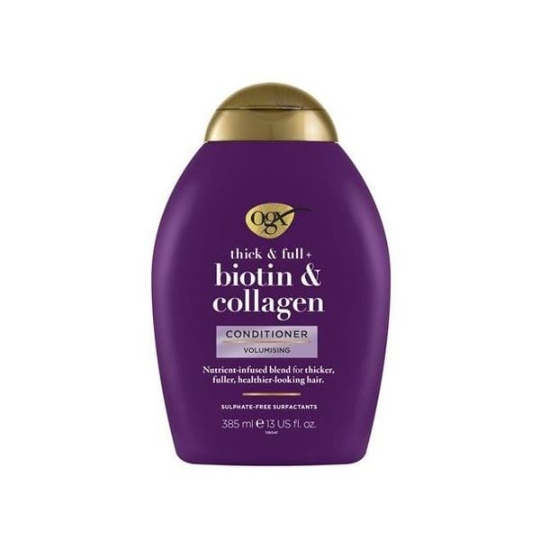 Dầu xả kích thích mọc tóc OGX Thick & Full Biotin & Collagen của Mỹ 385ml