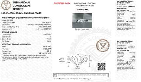 LDI54 Kim cương nuôi cấy 5.4mm-IGI LG595370831