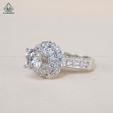  RX464 7.5mm Nhẫn nữ phối tấm tròn + princess 