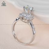  RX466 5.4mm Nhẫn nữ 4 chấu đai baguette phối tròn 