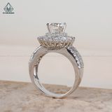  RX383 6.5mm Nhẫn nữ mặt tròn baguette 