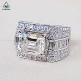  Moissanite Emerald trắng MEW 