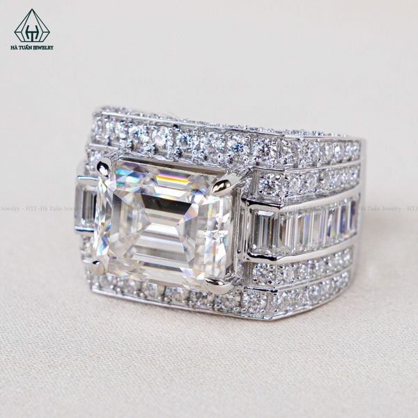  Moissanite Emerald trắng MEW 