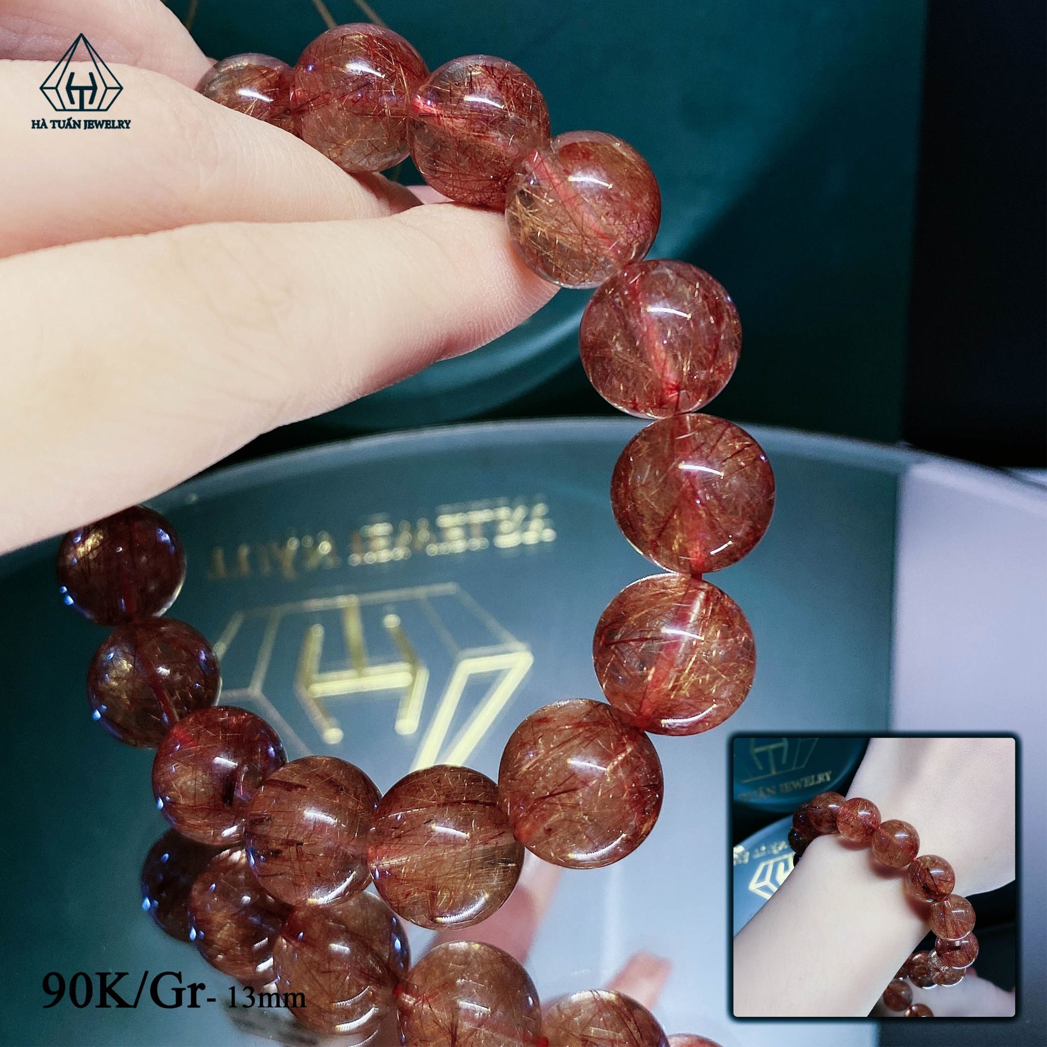 S058 VÒNG ĐÁ THẠCH ANH TÓC ĐỎ 